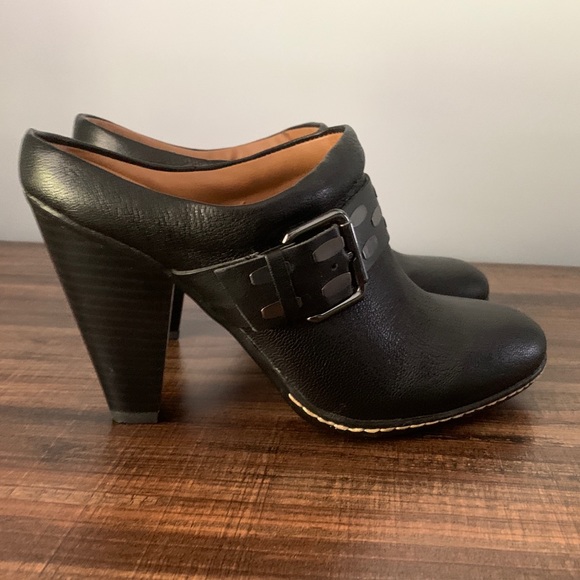 Euro Soft Sofft Sacha Black Leather Clog Mule Heel Shoes  Size 7.5M - Picture 7 of 8